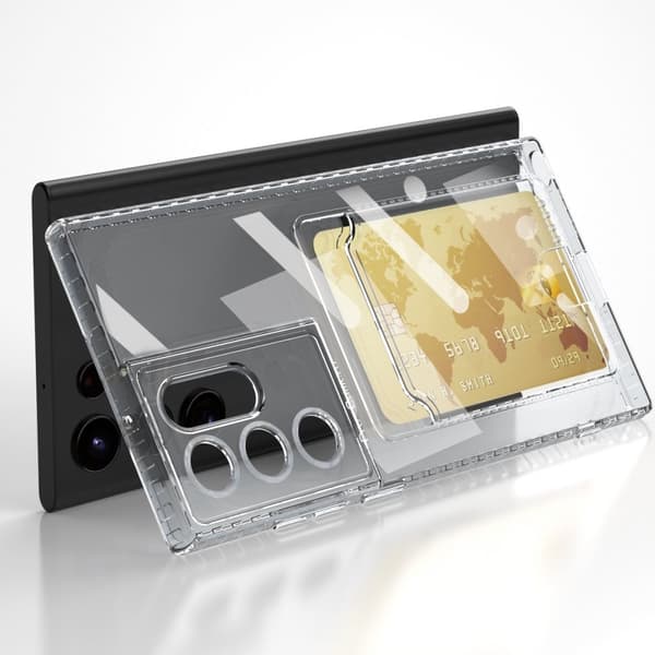 Skal Med Kortfack Samsung Galaxy S22 Ultra Transparent