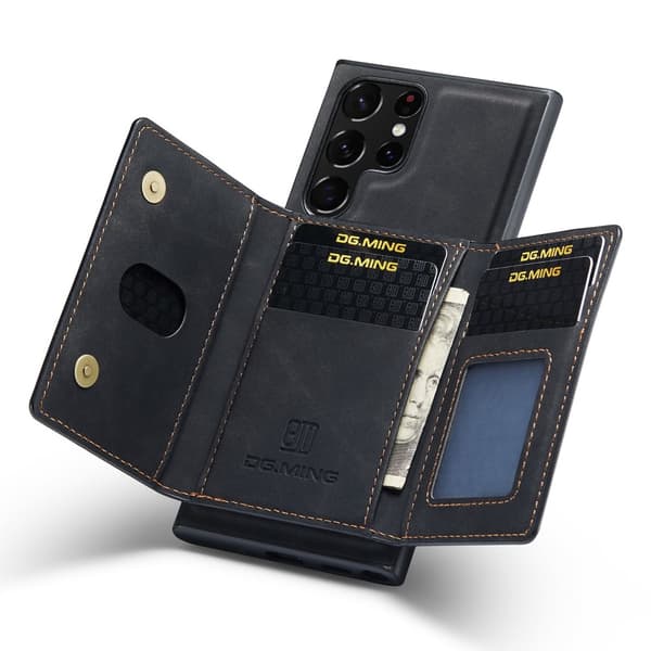 DG.MING 2 in 1 Magnetic Card Slot Case Samsung Galaxy S23 Ultra Black