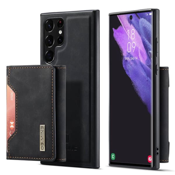 DG.MING 2 in 1 Magnetic Card Slot Case Samsung Galaxy S23 Ultra Black