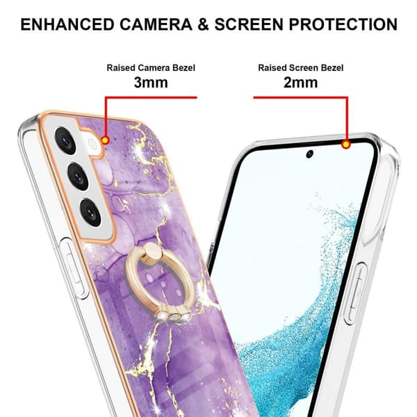 Skal Med Ringhållare Samsung Galaxy S23 Lila Marmor