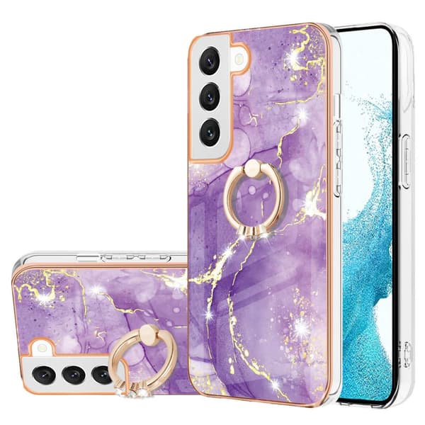 Skal Med Ringhållare Samsung Galaxy S23 Lila Marmor