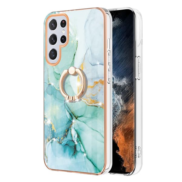 Skal Med Ringhållare Samsung Galaxy S23 Ultra Grön Marmor