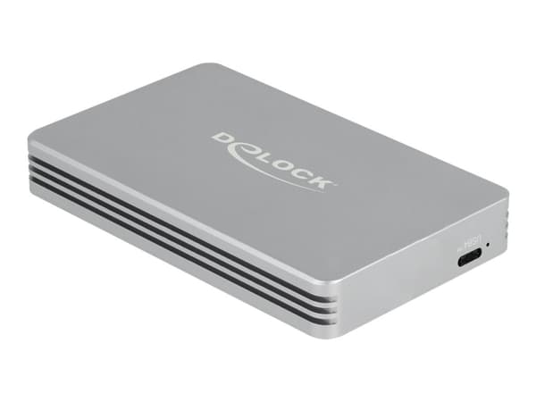 Delock - Drevkabinett - M.2 - M.2 NVMe Card - Thunderbolt 3, Thunderbolt 4, USB4 - sølv Sølv