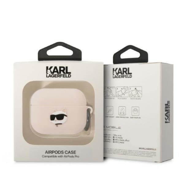 Karl Lagerfeld AirPods Pro Skal Silicone Choupette Head 3D - Rosa