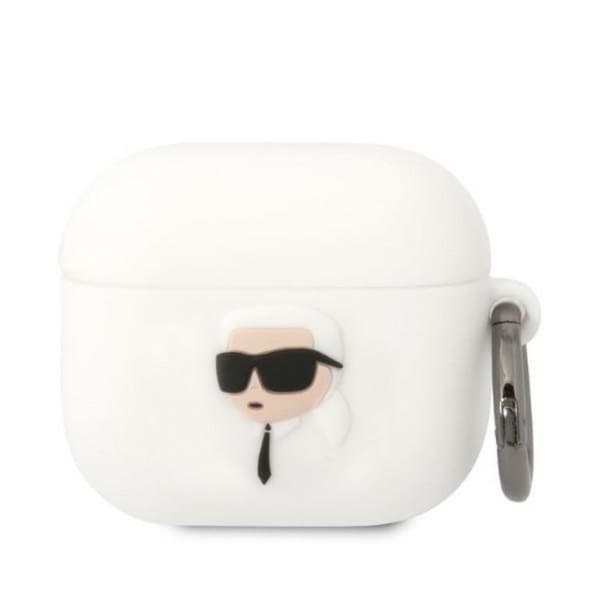 Karl Lagerfeld AirPods 3 Skal Silicone Karl Head 3D - Vit