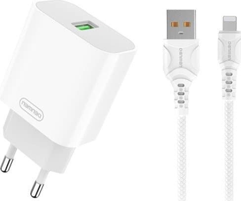 Denmen lader Denmen DC07 nettlader + USB kabel Iphone hvit