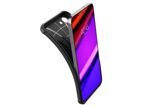 Spigen Rugged Armor - Baksidesskydd för mobiltelefon - termoplastisk polyuretan (TPU) - mattsvart - för Samsung Galaxy S23