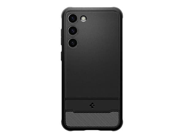 Spigen Rugged Armor - Baksidesskydd för mobiltelefon - termoplastisk polyuretan (TPU) - mattsvart - för Samsung Galaxy S23