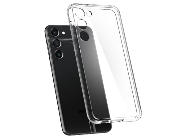 Spigen Ultra Hybrid - Baksidesskydd för mobiltelefon - polykarbonat, termoplastisk polyuretan (TPU) - CrystalClear - för Samsung Galaxy S23