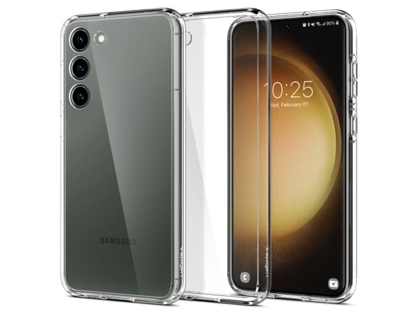 Spigen Ultra Hybrid - Baksidesskydd för mobiltelefon - polykarbonat, termoplastisk polyuretan (TPU) - CrystalClear - för Samsung Galaxy S23