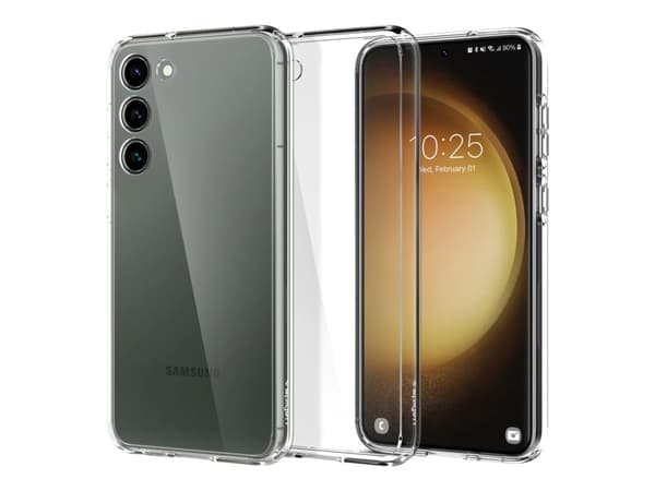 Spigen Ultra Hybrid - Baksidesskydd för mobiltelefon - polykarbonat, termoplastisk polyuretan (TPU) - CrystalClear - för Samsung Galaxy S23