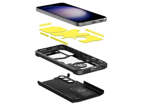 Spigen Tough Armor - Baksidesskydd för mobiltelefon - polykarbonat, termoplastisk polyuretan (TPU) - svart - för Samsung Galaxy S23+