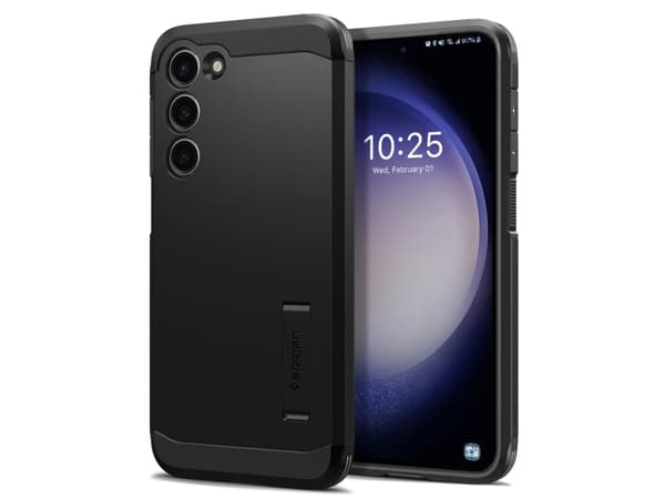 Spigen Tough Armor - Baksidesskydd för mobiltelefon - polykarbonat, termoplastisk polyuretan (TPU) - svart - för Samsung Galaxy S23+
