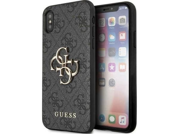 Apple iPhone X / XS Guess dėklas 4G Big Metal Logo (GUHCPX4GMGGR) pilkos spalvos