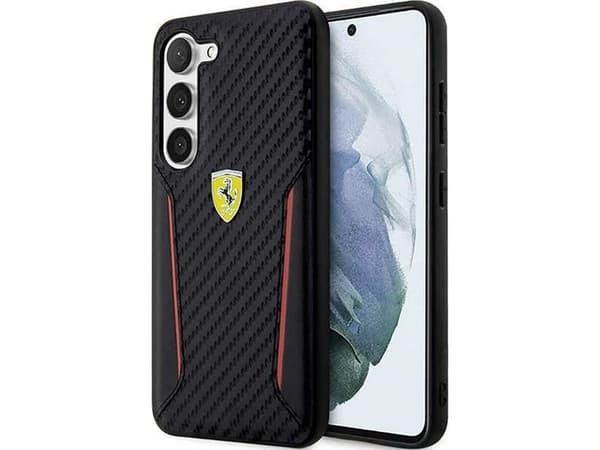 Ferrari FEHCS23MNPYK S23+ S916 musta kotelo Carbon Contrast Edges (hiilen kontrastireunat)