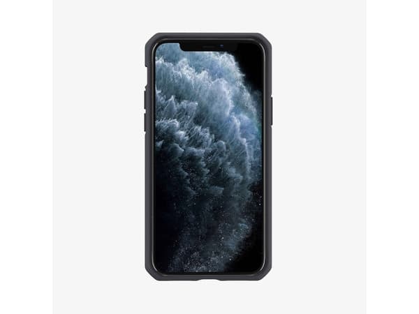 ITSKINS HYBRID SOLID suojakuori iPhone 11 Pro / XS / X®. Musta ja läpinäkyvä