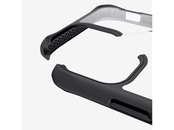 ITSKINS HYBRID SOLID suojakuori iPhone 11 Pro / XS / X®. Musta ja läpinäkyvä