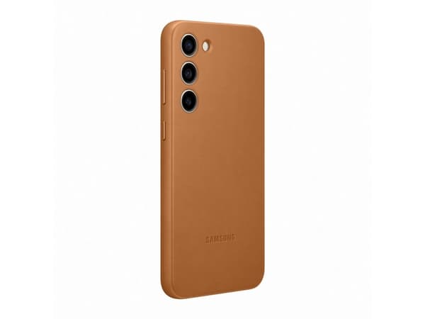 Samsung EF-VS916 - Baksidedeksel for mobiltelefon - ekte skinn - kamelhårfarget - for Galaxy S23+
