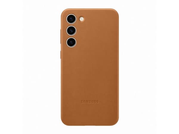 Samsung EF-VS916 - Baksidedeksel for mobiltelefon - ekte skinn - kamelhårfarget - for Galaxy S23+