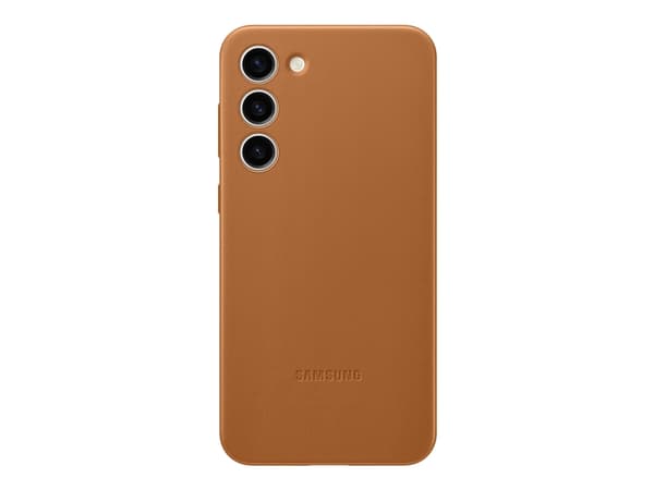 Samsung EF-VS916 - Baksidedeksel for mobiltelefon - ekte skinn - kamelhårfarget - for Galaxy S23+