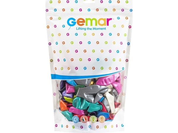 GoDan Balloon GM90 metall 10" - "flerfarget" / 50 stk. Godan