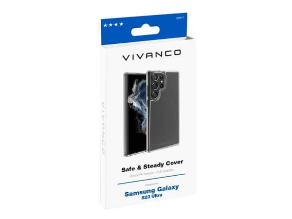 Vivanco Safe and Steady, Etui, Samsung, Galaxy S23 Ultra, 16,8 cm (6.6"), Gjennomsiktig