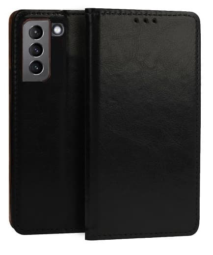 Plånboksfodral Samsung Galaxy S23 Italienskt Läder Svart