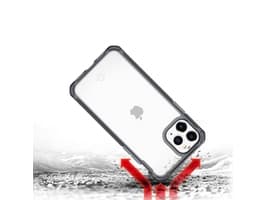 ITSKINS HYBRID CLEAR suojakuori iPhone 11 Pro / XS / X®:lle. Musta ja läpinäkyvä