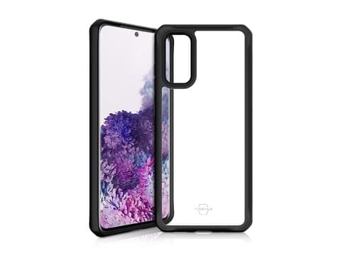 ITSKINS HYBRID SOLID cover til Samsung Galaxy S20 4G / 5G®. Sort og gennemsigtig
