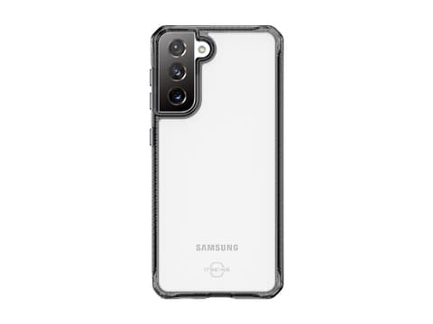 ITSKINS HYBRID CLEAR cover til Samsung Galaxy S21 + 4G / 5G®. Sort og gennemsigtig