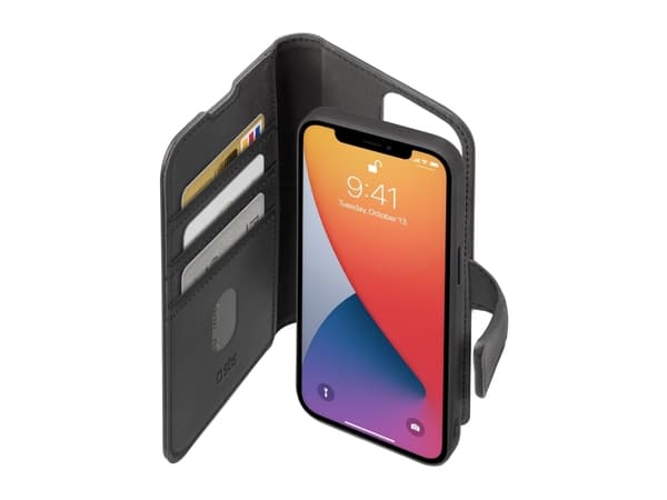 SBS book cover med aftageligt cover til iPhone 12 / 12 Pro®. Sort