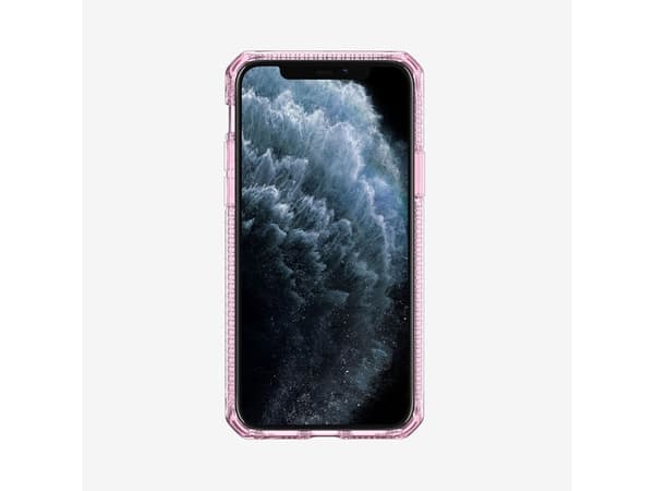 ITSKINS HYBRID CLEAR suojakuori iPhone 11 Pro Max / XS Max®:lle. Vaaleanpunainen ja läpinäkyvä