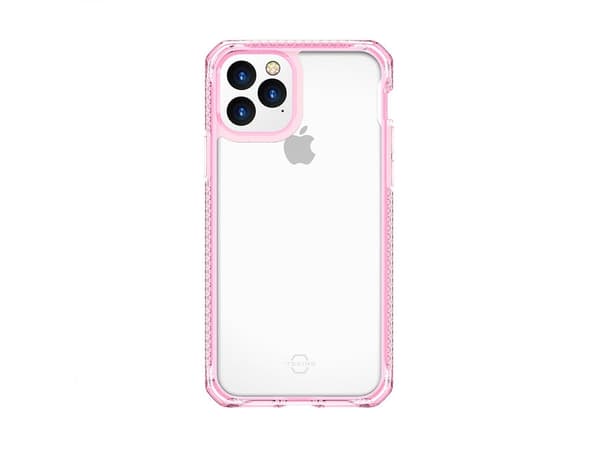 ITSKINS HYBRID CLEAR suojakuori iPhone 11 Pro Max / XS Max®:lle. Vaaleanpunainen ja läpinäkyvä