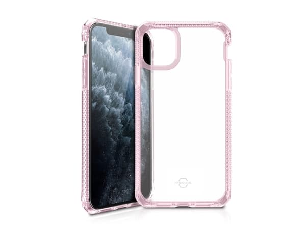 ITSKINS HYBRID CLEAR cover til iPhone 11 Pro Max / XS Max®. Lyserød og gennemsigtig