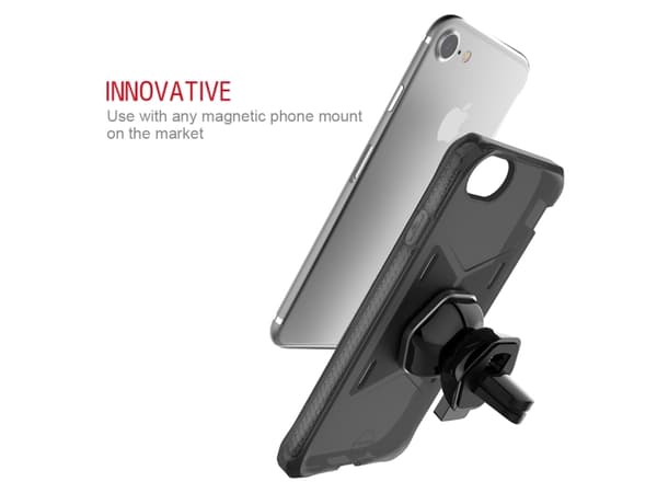 ITSKINS MAGNETA MOUNT cover til iPhone 8 / 7 / 6s / 6® + mobilholder til bilen. Sort
