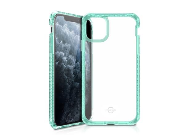 ITSKINS HYBRID CLEAR cover til iPhone 11 Pro Max / XS Max®. Tiffany grøn og gennemsigtig
