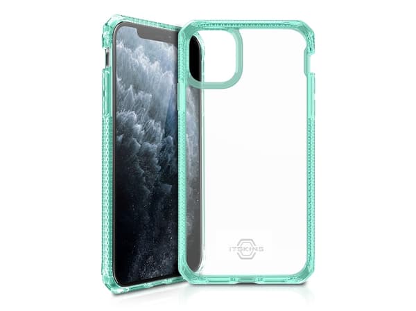 ITSKINS HYBRID CLEAR cover til iPhone 11 Pro Max / XS Max®. Tiffany grøn og gennemsigtig