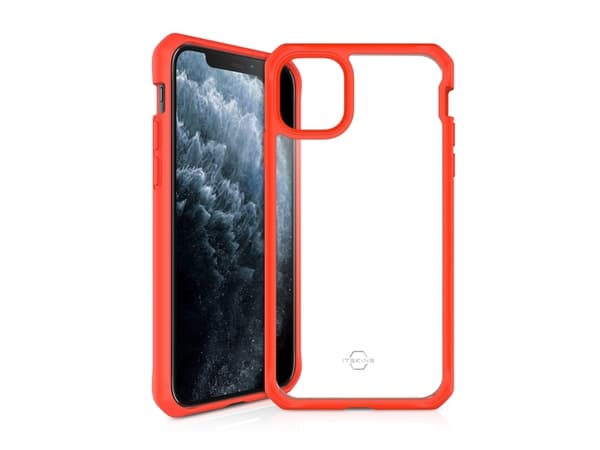 ITSKINS HYBRID SOLID cover til iPhone 11 Pro Max / XS Max®. Koral og gennemsigtig