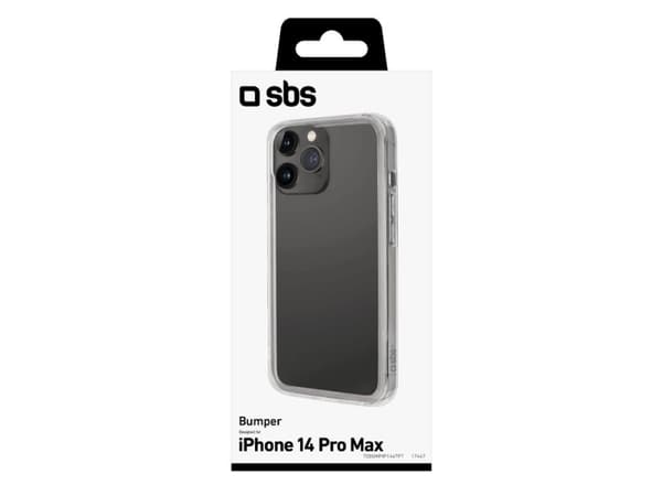 SBS Bumper, Omslag, Apple, iPhone 14 Pro Max, 17 cm (6.7"), Transparent