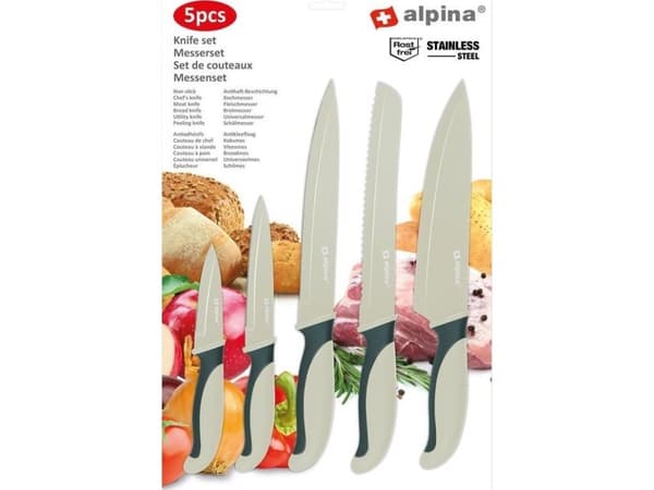 Alpina - kniver i rustfritt stål (grønn)