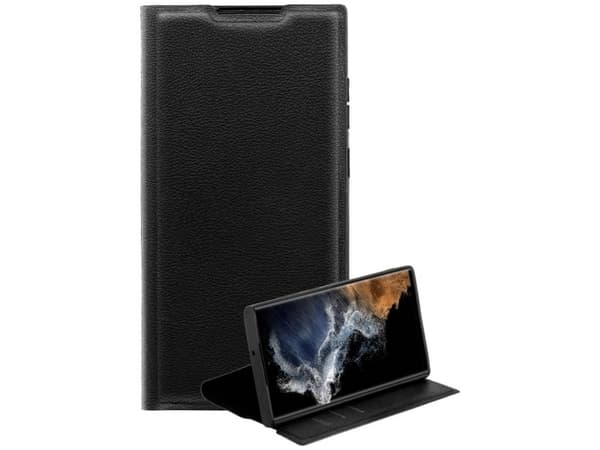 Vivanco Premium -esite Samsung Galaxy S23 Ultra Sort Standerfunktion