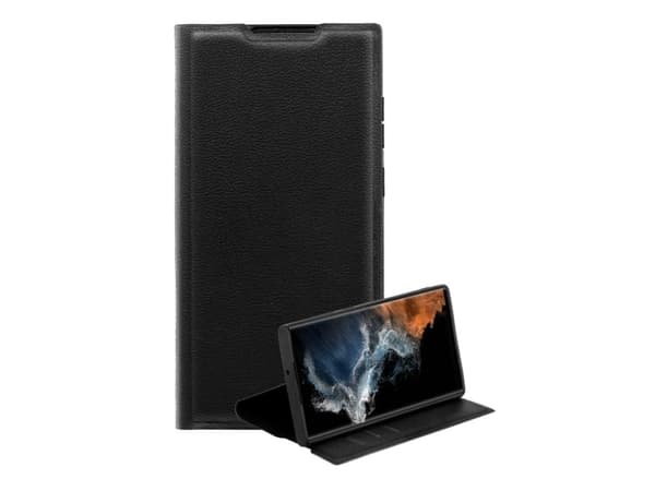 Vivanco Premium -esite Samsung Galaxy S23 Ultra Sort Standerfunktion