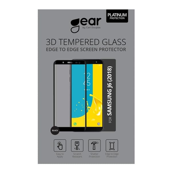 Gear Hærdet Glas 3D Full Cover Sort Samsung J6 2018