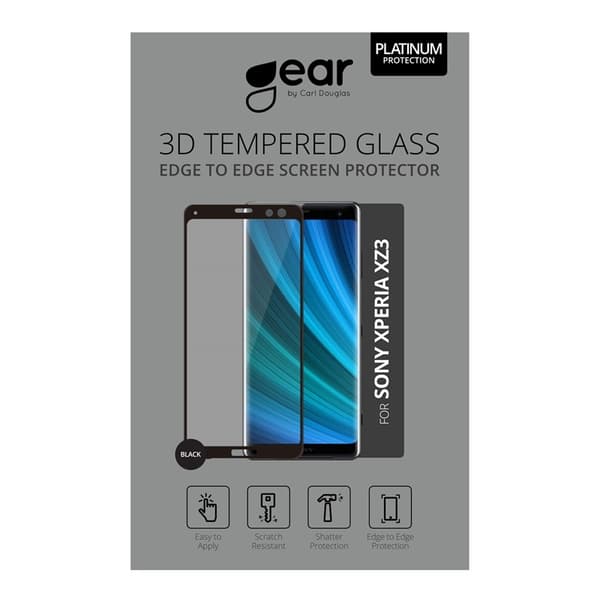 Gear Hærdet Glas 3D Full Cover Sort Sony Xperia XZ3