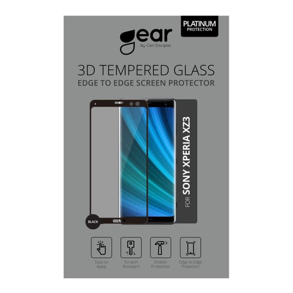 Gear Hærdet Glas 3D Full Cover Sort Sony Xperia XZ3