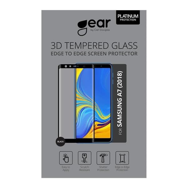 Gear Hærdet Glas 3D Full Cover Sort Samsung A7