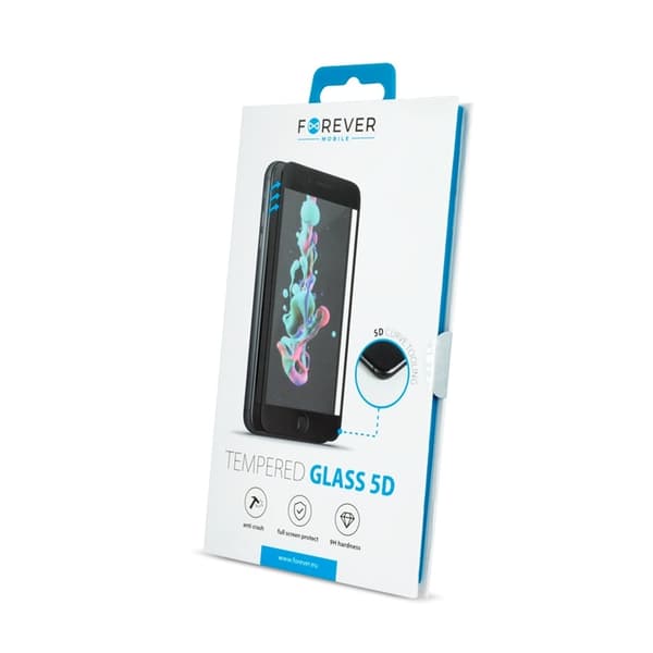 Forever 5D skjermbeskytter i herdet glass til Huawei P10 Lite - hvit ramme