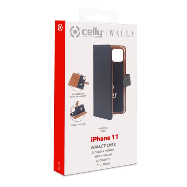 Celly Wallet Case iPhone 11 Svart