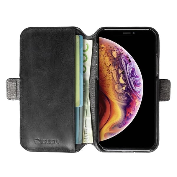 Krusell Sunne 2in1 irrotettava lompakkokotelo iPhone 11 Pro:lle, musta