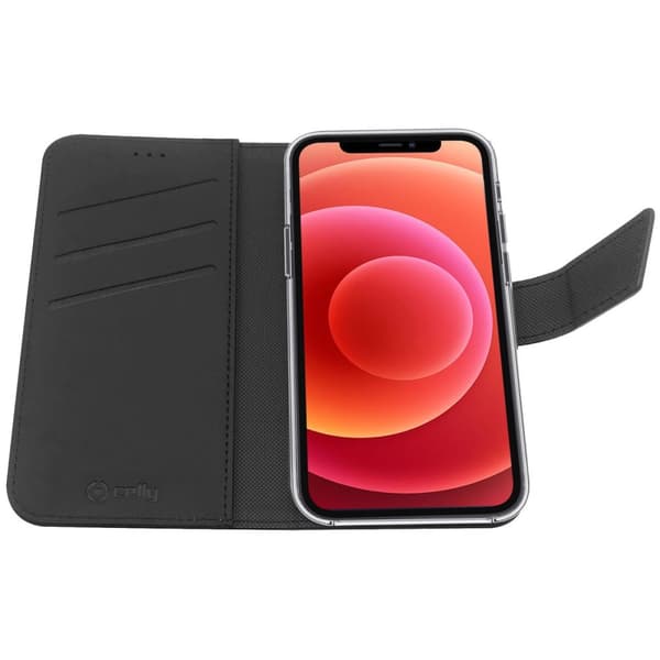 Celly Wallet Case iPhone 12 / 12 Pro, Svart